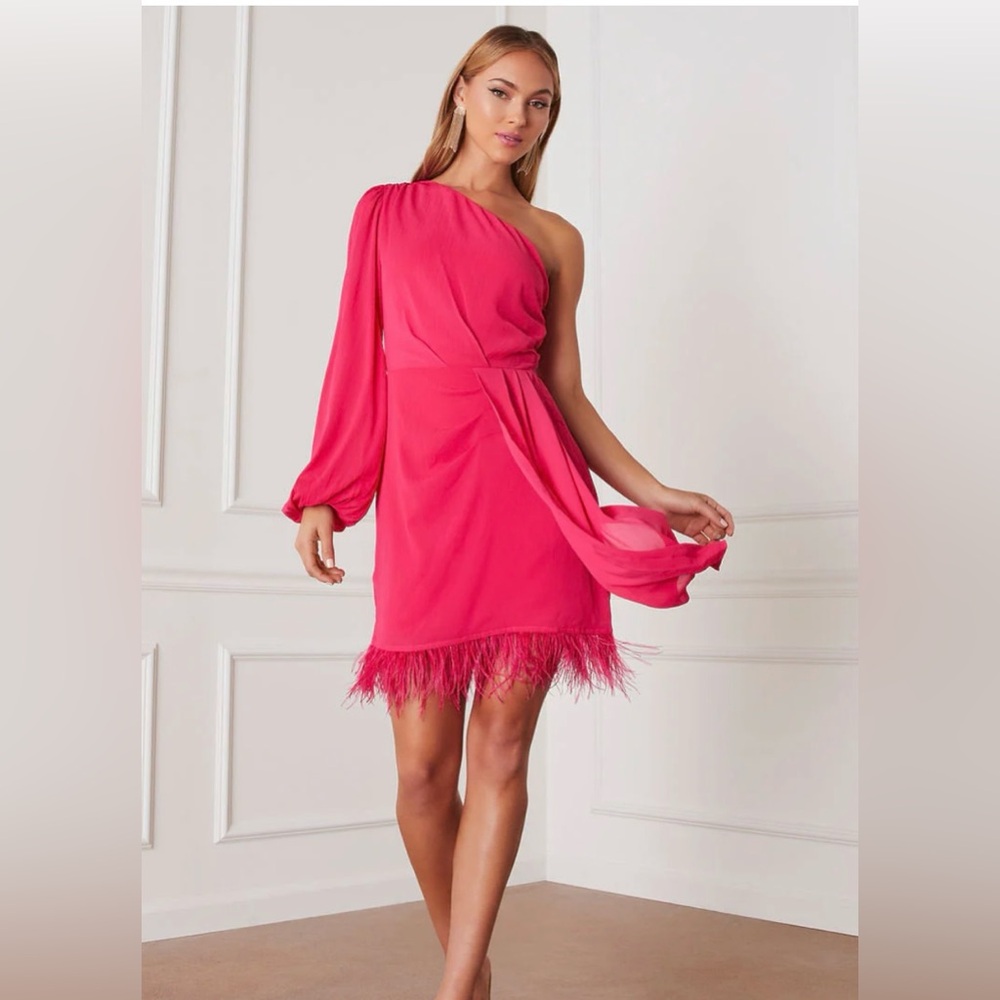 Vici Elegant Pink One-Shoulder Dress